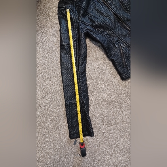 Blanc Noir Textured Faux Leather Jacket in Black - Picture 7 of 12